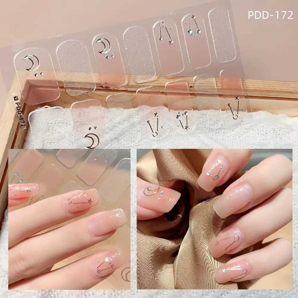 Nail Stickers Semi Cured uas gel Nail Strip Sticker Nail Gel Waterproof Lamp Gel Cured Decals Wraps Polish Nail G4Q6XJ240814