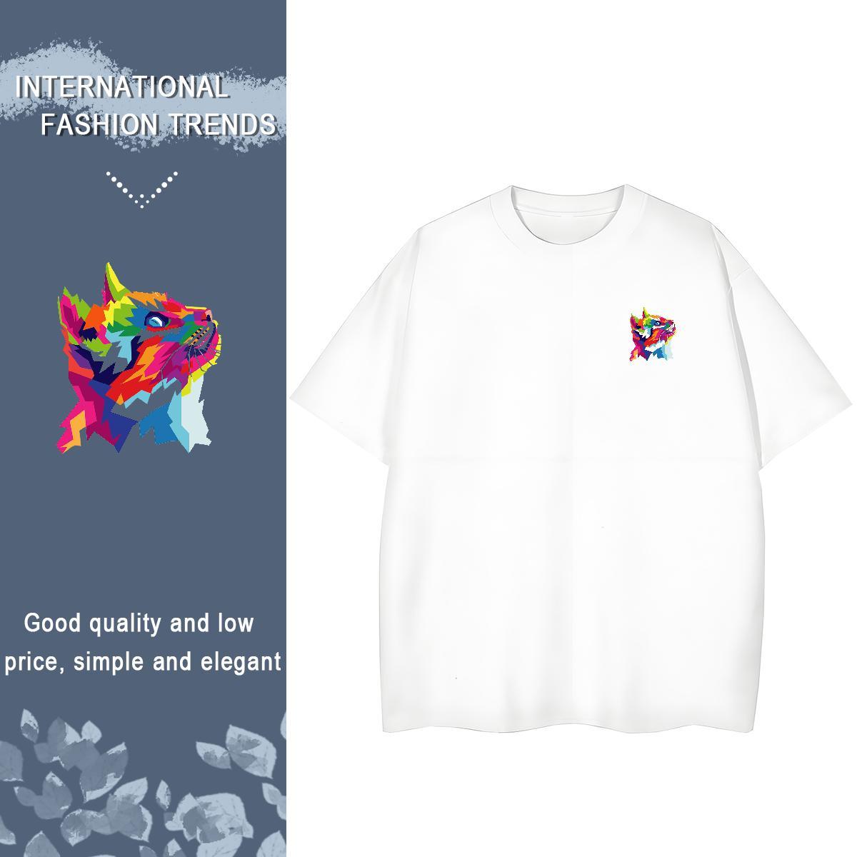 T shirt 100% Cotton 230g cat Summer Casual Breathable Short Sleeve Custom Big Size Tshirt for Man Woman Free Shipping Popular Tops