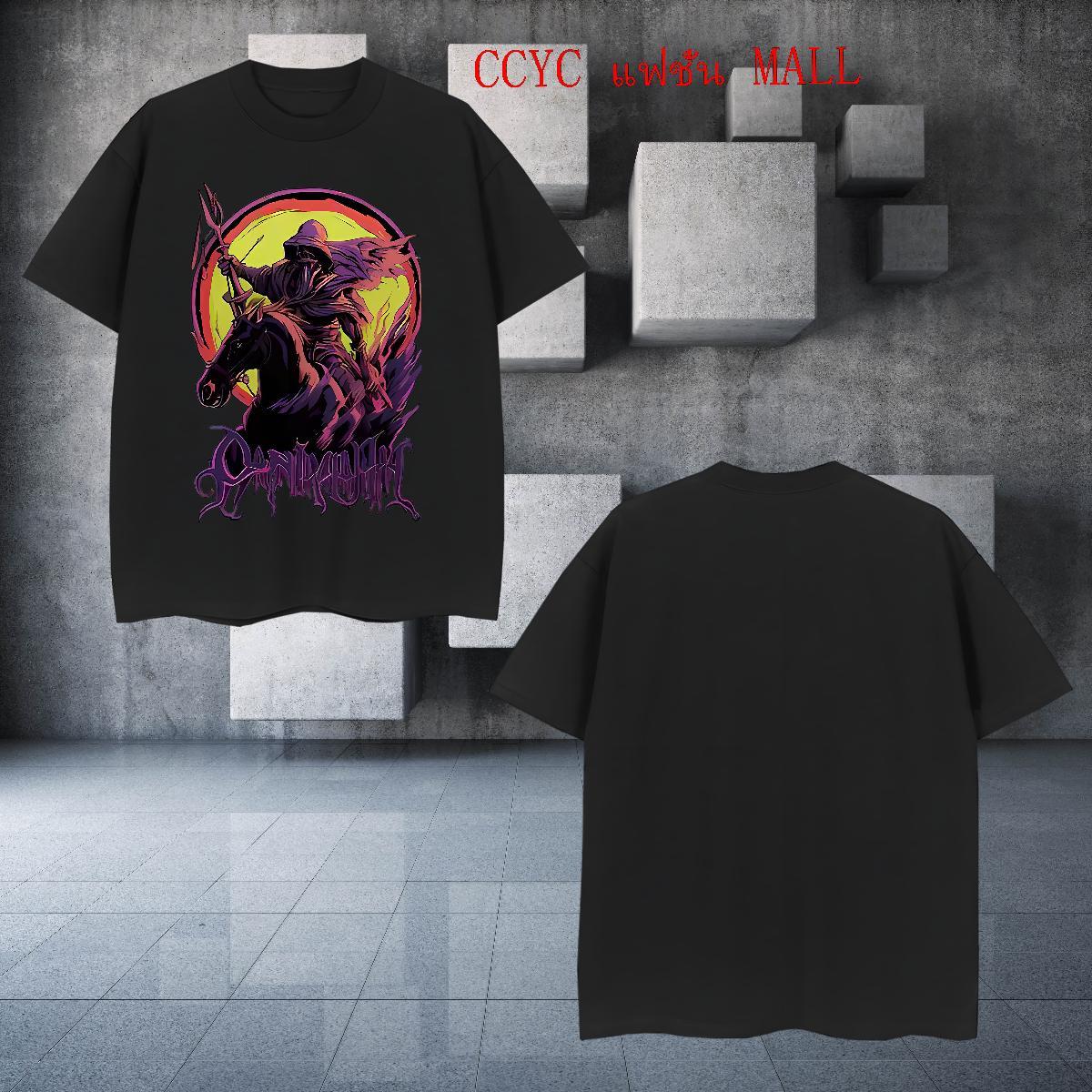Loose Man T Shirts horse Pure Cotton Anime Printing Street Oversized 3XL 4XL 100% Cotton 230g Tshirts 2024 DIY Clothings
