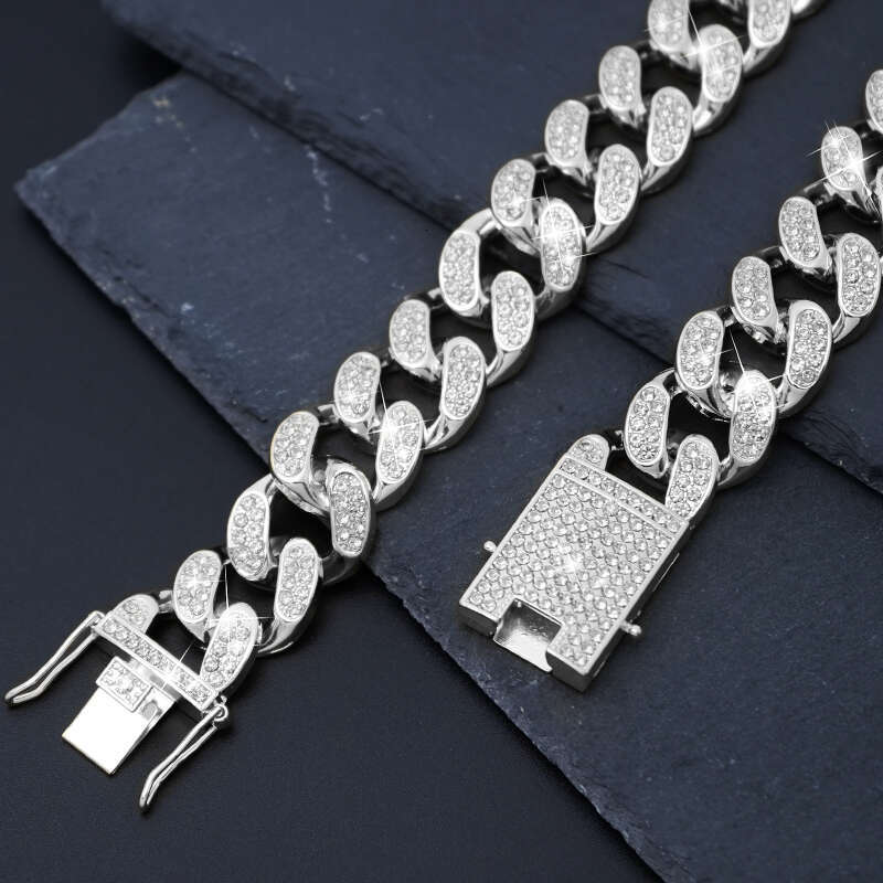 Jewelry Gold Dog Chain Cuban Collar With Secure Buckle For Small Medium And Large Dogs 20Mm Pets Collars Necklace With Diamond Zozostore