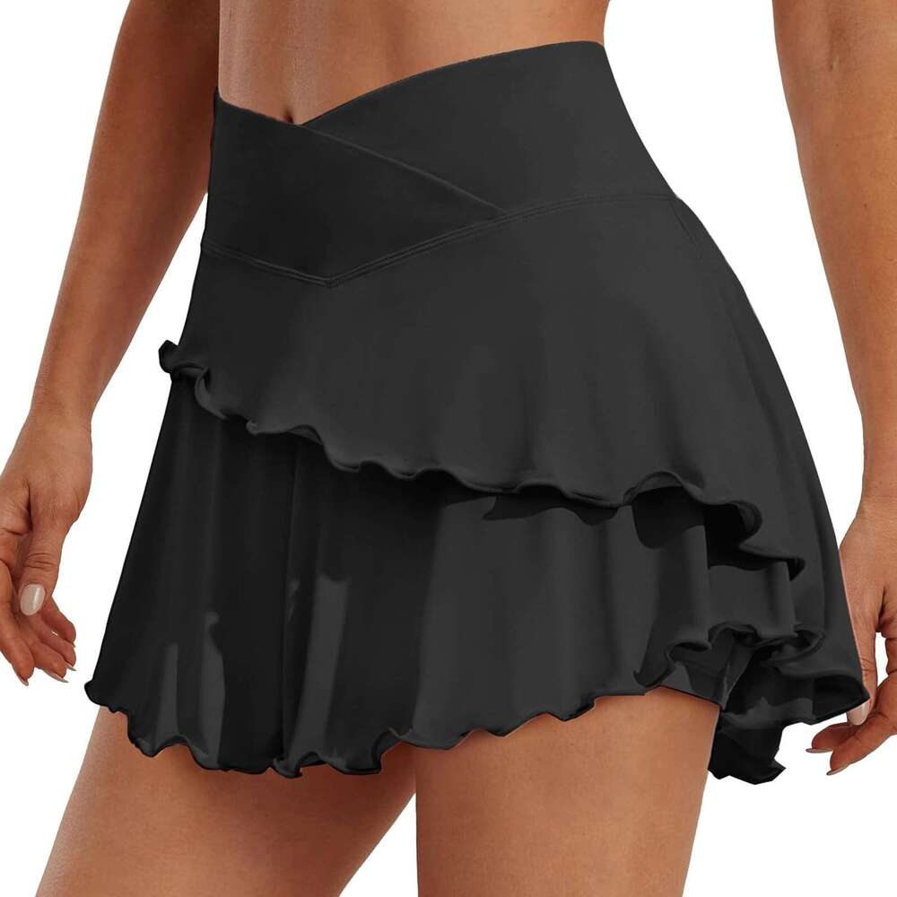 Tennis Women's Cross Solid Color Short Pleated Light Sports Skirt With Pockets Skirts for Women Trendy Summer s