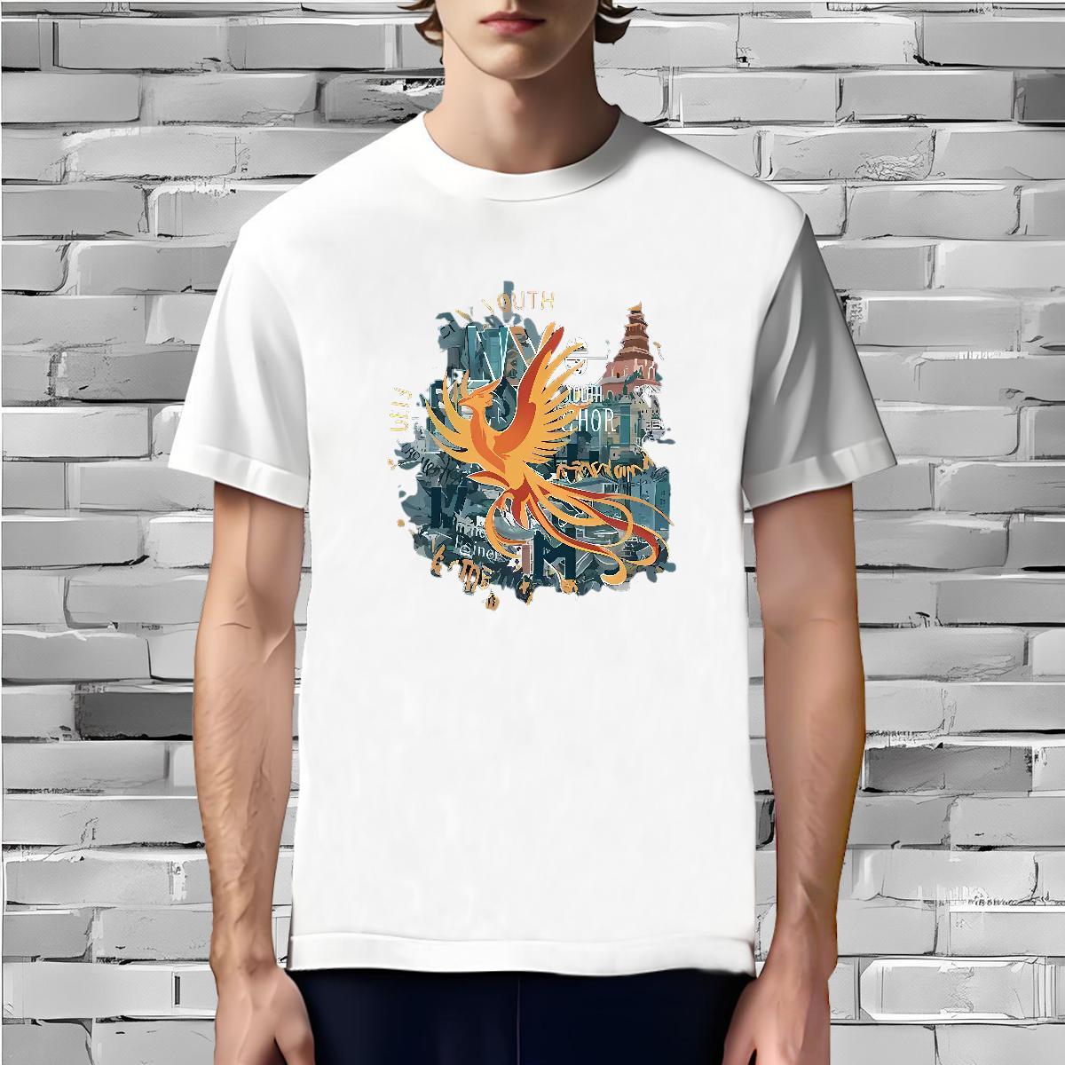 Wholesale T Shirt For Man bird Breathable Short Sleeve Home Outdoor Oversized 3XL 4XL 230g Cotton Men Tops Tees Custom Wear