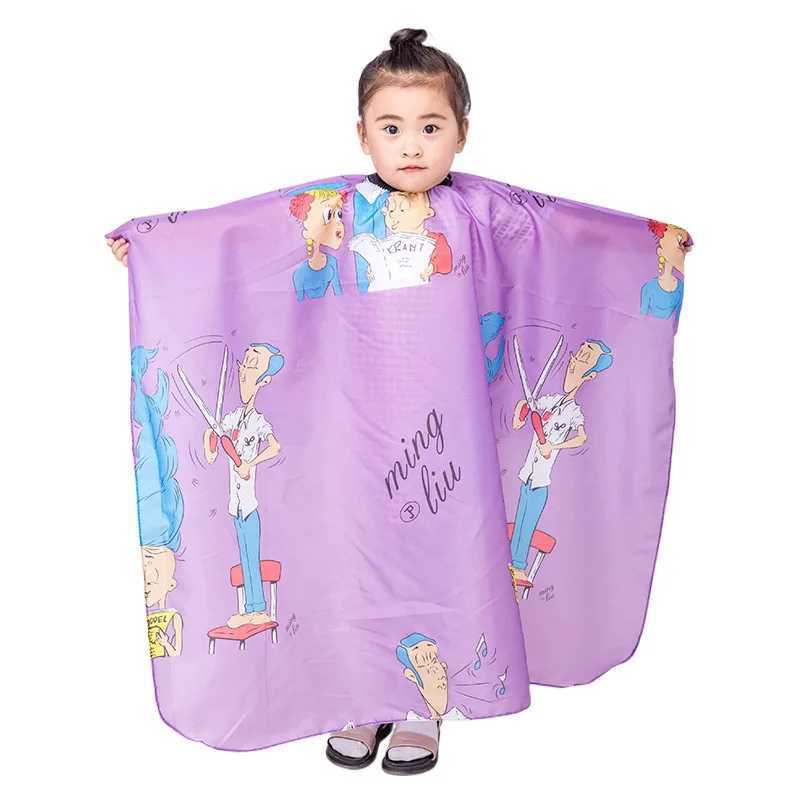 Hairdressing childrens cartoon corner waterproof hair cutting dyeing clothing apron packaging professional salon barber styling tools W240814