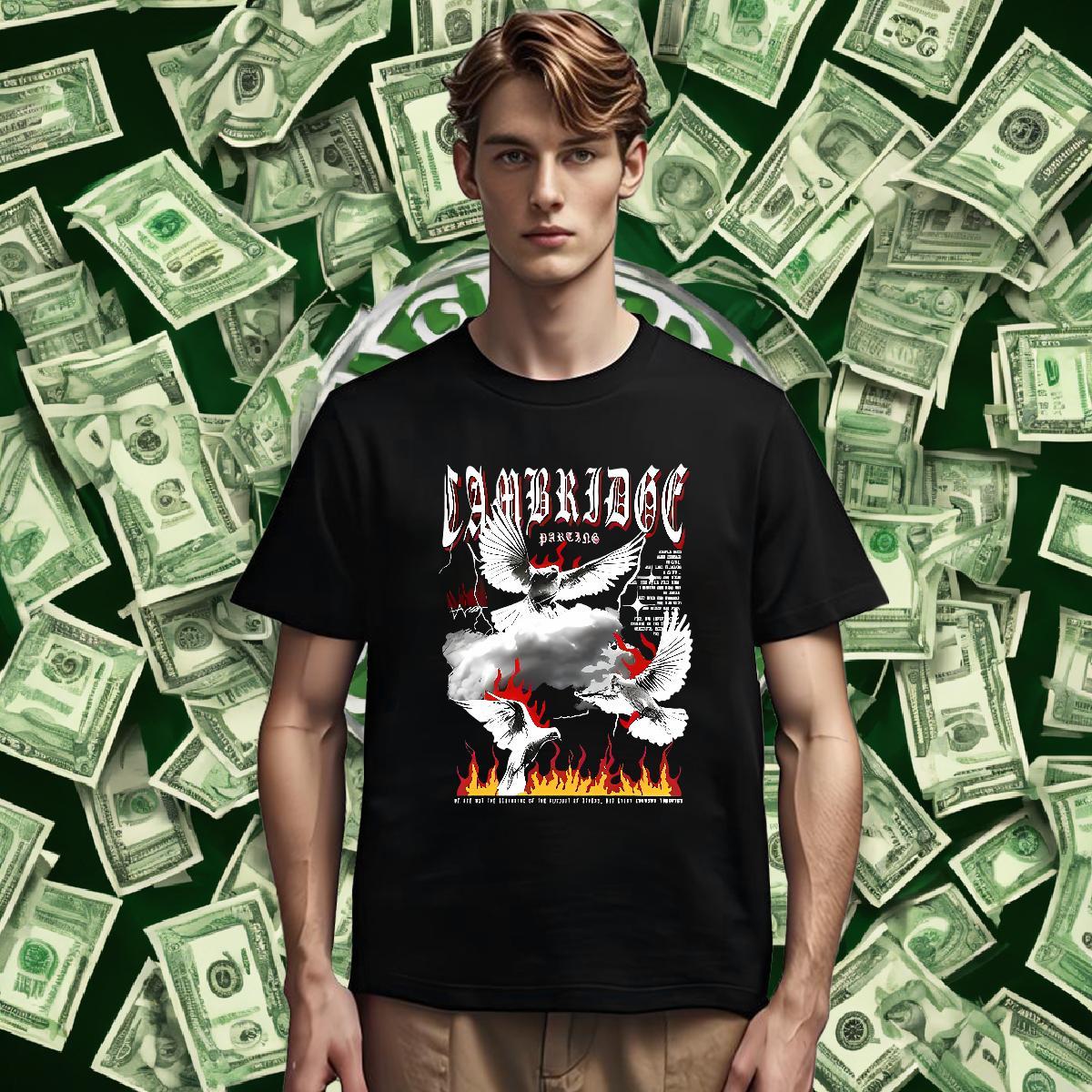 T Shirts Men 100% Cotton 230g eagle Street Wear O-Neck Short Sleeve Oversized 4XL Men Tshirts Customized TOP Quality Polos