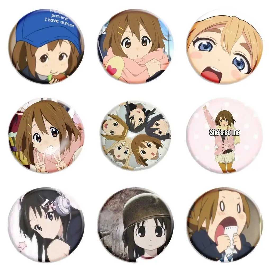 K-ON Cute Button Pin Ritsu Azusa Mio Tsumugi Hirasawa Yui Funny Meme Brooch Kawaii Badge Bag Brooch Decorative Fan Gift W240815