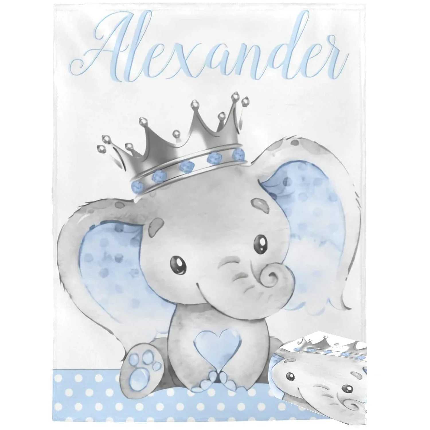 Personalized Name Customized Flange Plush Blanket Girl and Boy Gift Super Newborn Blanket Air Conditioning Blanket Y240815