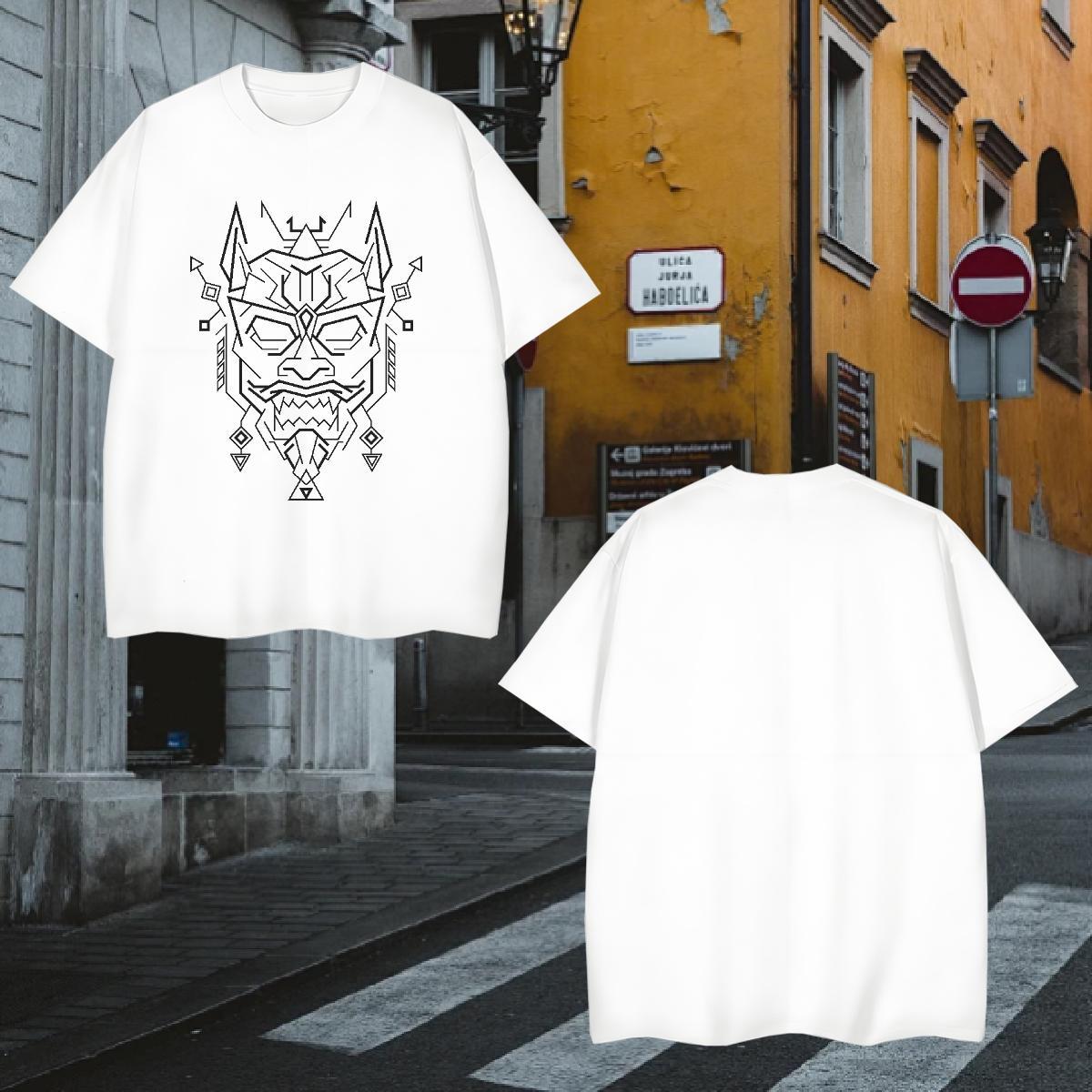 T-Shirts 100% Cotton 230g terror Casual Daily Wear Breathable Short Sleeve Custom Cartoon Men Tees Fashion TOP Quality Clothes