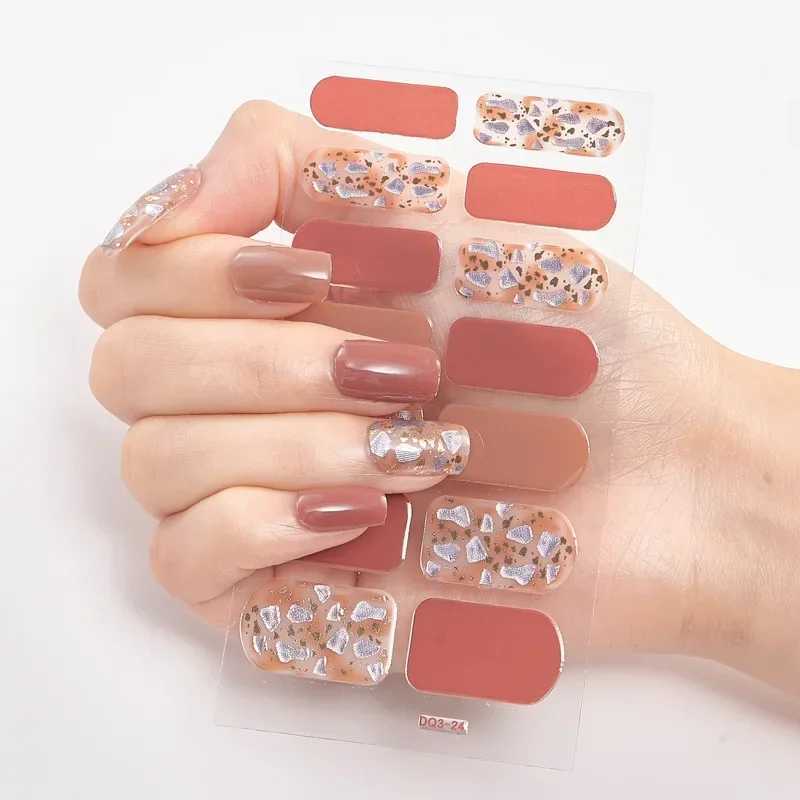 Semi Cured Gel Nail Stickers Long-lasting Cream Nail Strips Patch Slider UV Lamp Cured Decal Nail Dryer Machine UV LED LampXJ240814