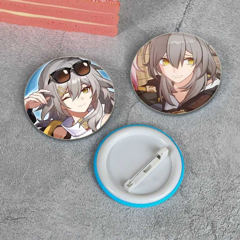 58mm anime star steel rail pin Honkai cartoon badge handmade tinplate brooch backpack clothing gift accessory brooch W240815