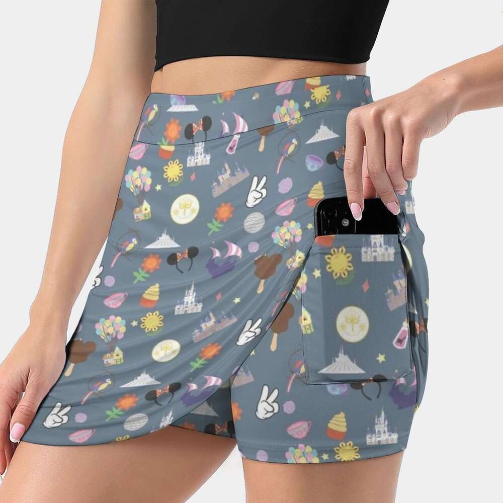 Me Meet At My Happy Place Women's skirt With Hide Pocket Tennis Skirt Golf Badminton Skirts Running skirts Walt World s s