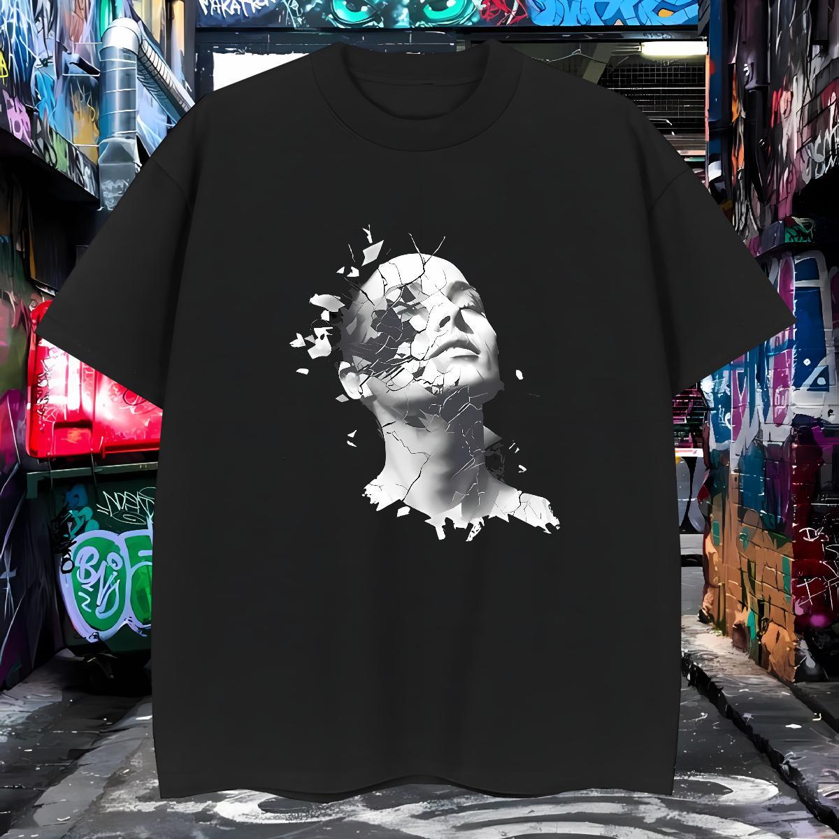 T-Shirts for Men 230g Cotton portrait Daily Wear Breathable Short Sleeve White Plus Size Couples T Shirts Brand Wholesale Tees Shirts