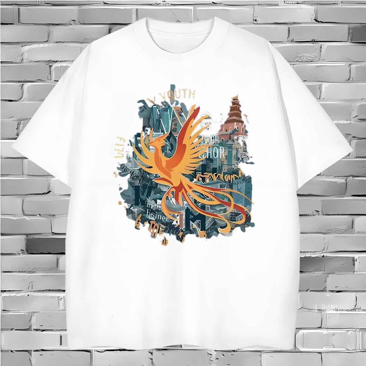 Wholesale T Shirt For Man bird Breathable Short Sleeve Home Outdoor Oversized 3XL 4XL 230g Cotton Men Tops Tees Custom Wear