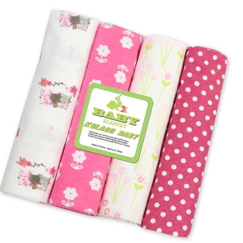 4Pcs/Lot 100% Cotton Muslin Flannel Baby Swaddles Soft Newborns Blankets Baby Blankets Newborn Muslin Diapers Baby Swaddle Wrap Y240815