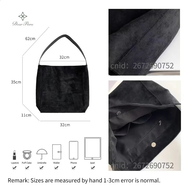 DHXJ Womens Faux Suede Solid Color Versatile Handbag Large Capacity Fashion Casual Scrub Leather Shoulder Bag Minimalism Basket Tote 240813