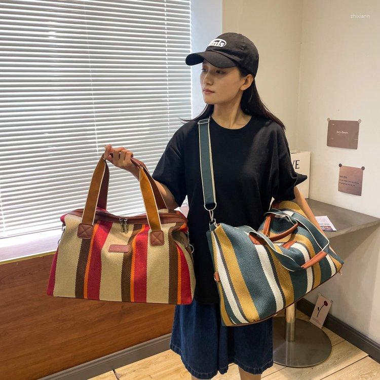 Free Shipping Clutch Bags Big Bag For Women 2024 Fashion Striped Canvas Commuter Portable Tote Fashionable Shoulder Crossbody Designer Bag Luxury Bag 