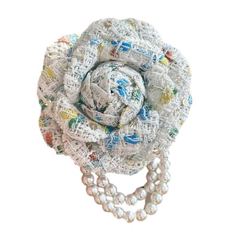 Elegant camellia brooch fashionable flower shaped brooch ethnic lapel brooch holiday gift W240815