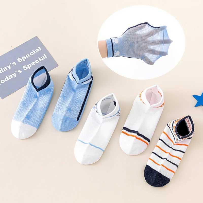 5 pairs of childrens socks summer fine mesh breathable not bulky feet new baby socks W240814