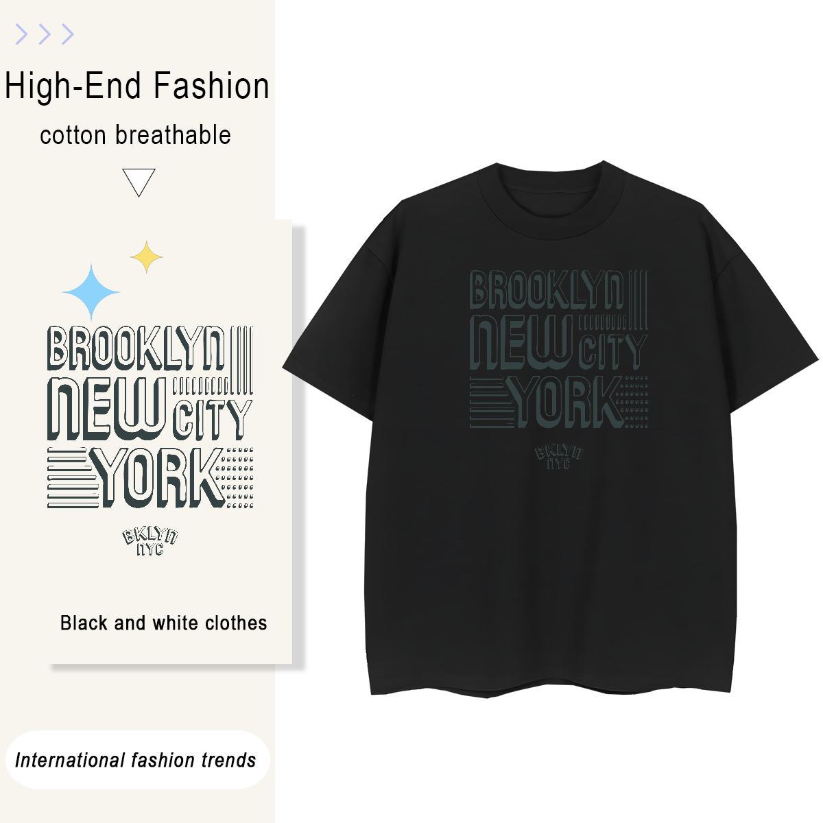 Loose Men Tops Tees Casual Daily Wear 230g Pure Cotton DIY Breathable Crew Neck letter Mens T Shirts Factory Direct Polos