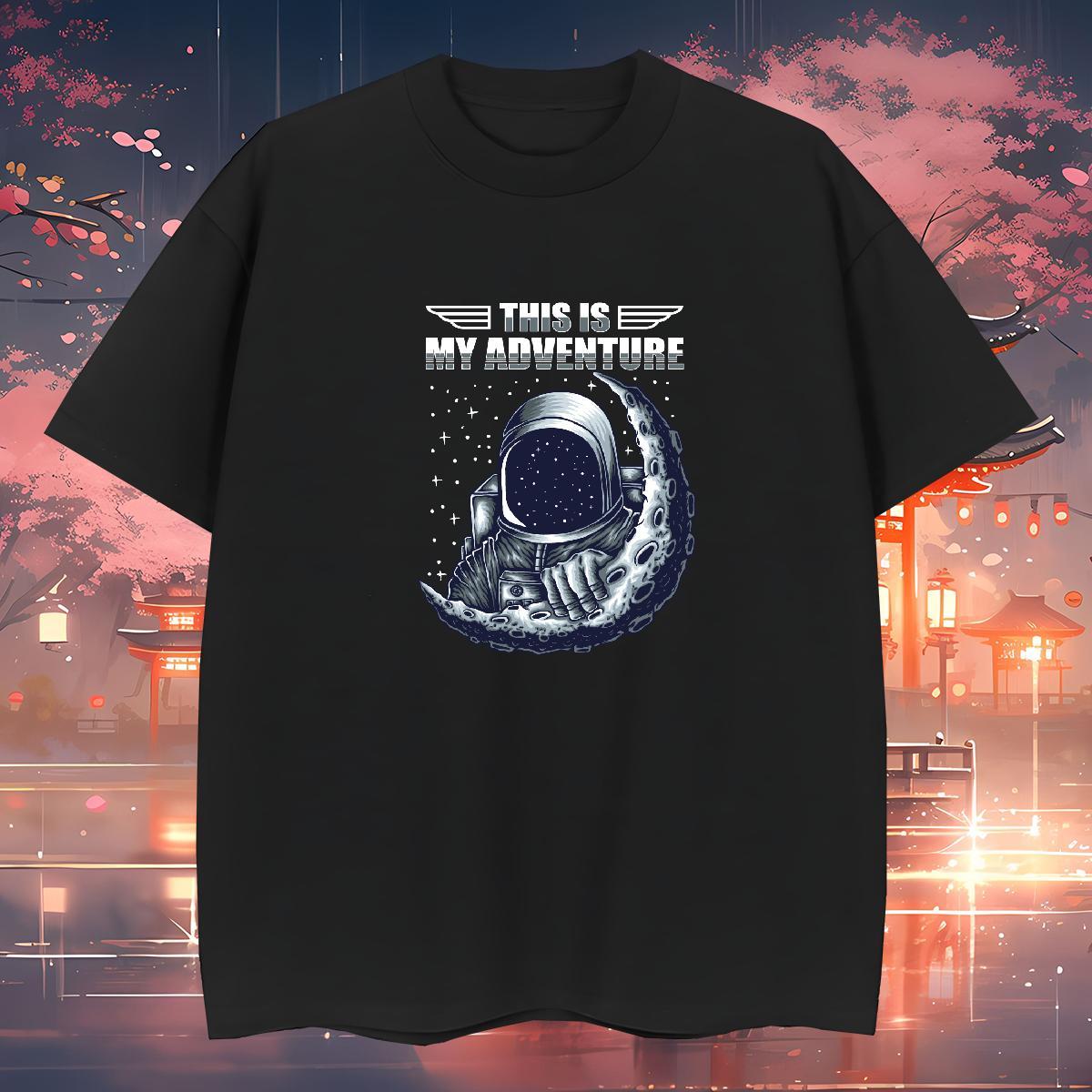 T Shirt For Man 230g 100% Cotton universe Beach Breathable Short Sleeve Floral Print Men Tshirts Customized Brand Top Tees