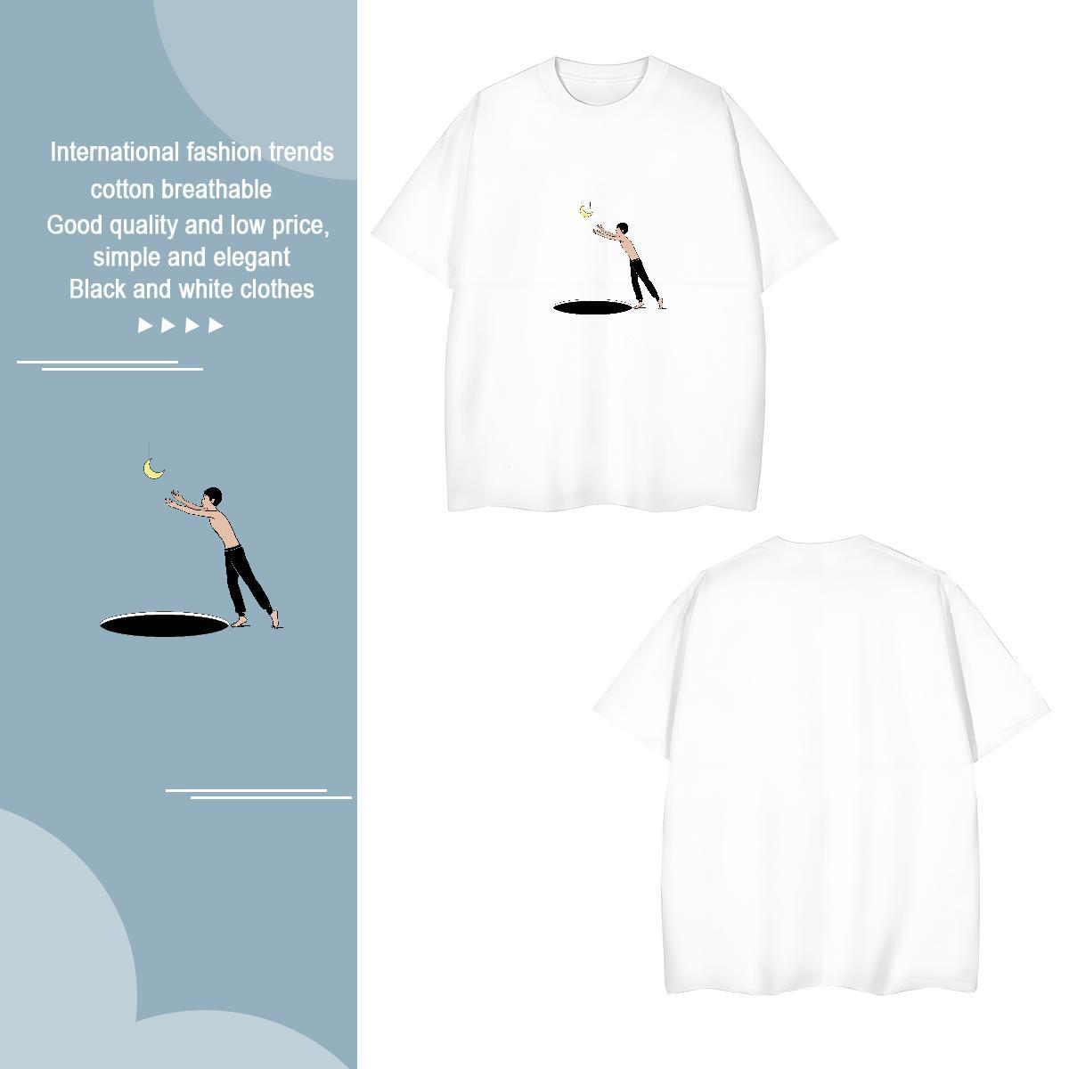 Man T Shirts 230g Cotton portrait Casual Breathable Short Sleeve Anime Men Clothes T-Shirt Fashion New Wholesale Wear