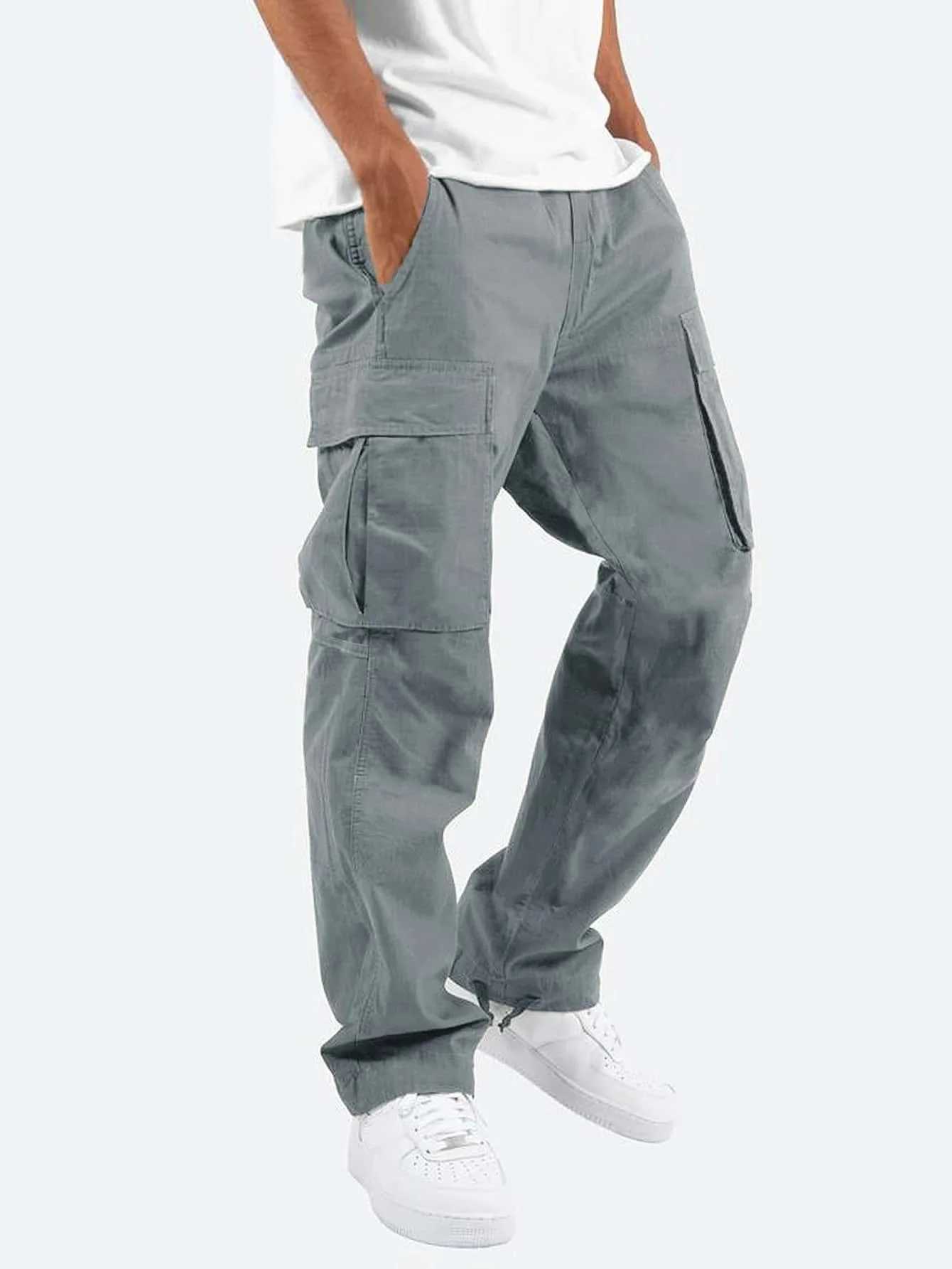 Mens cargo pants mens casual multi pocket military large-sized tactical pants mens outerwear military straight winter pants W250318