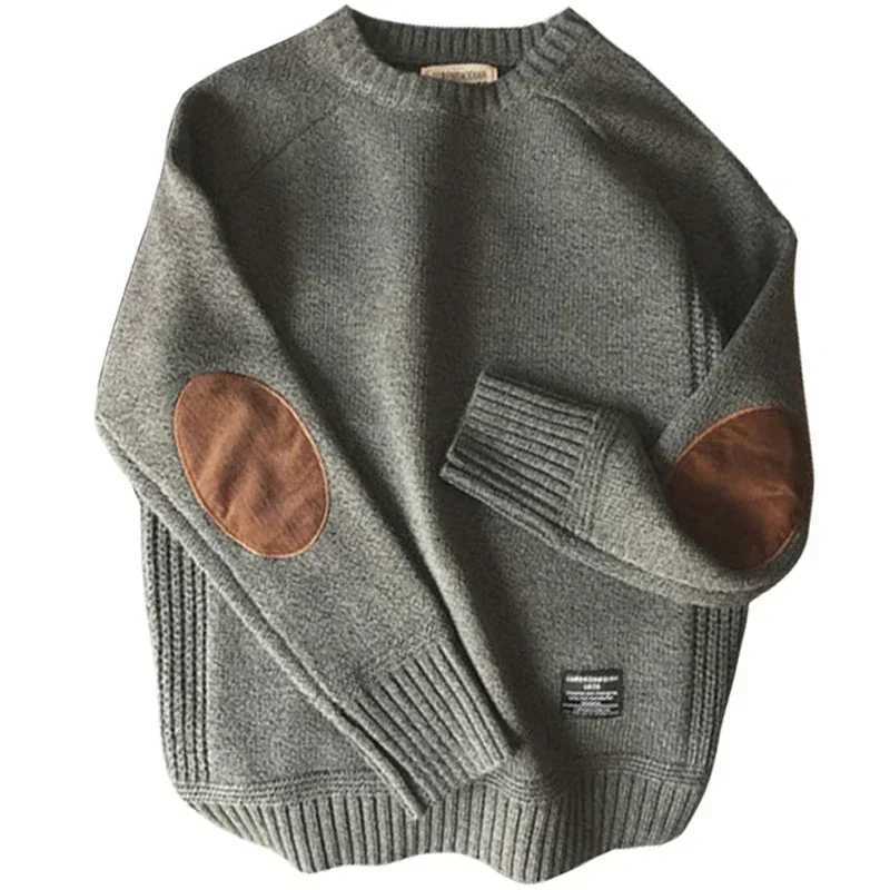 New Men Pullover Sweater Fashion Patch Designs Knitted Sweater Men Harajuku Streetwear O Neck Causal Pullovers Mens Plus SizeXJ240814