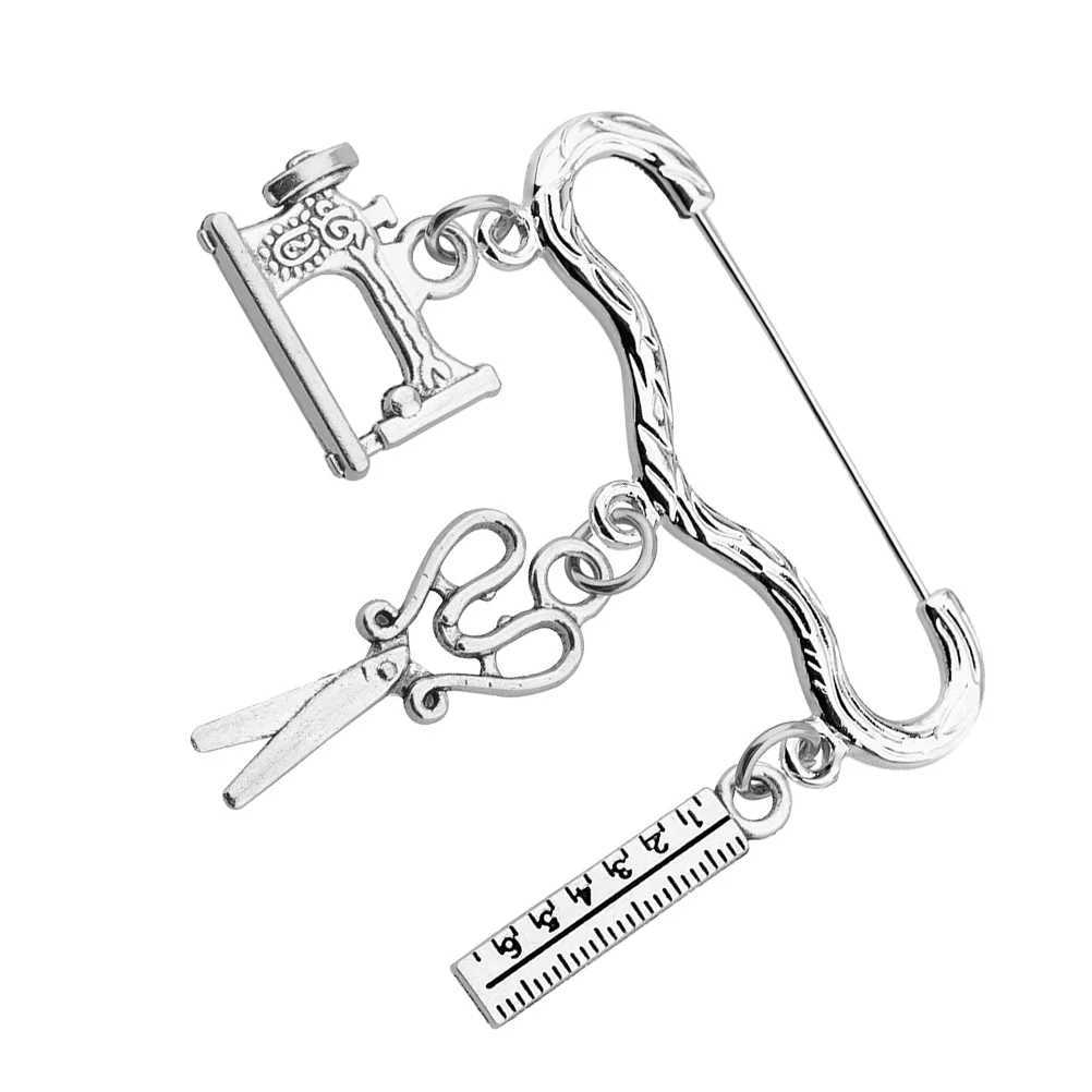 Sewing Machine Brooch Fashion Designer Gift Accessories Creative Pin Cutting Theme Decoration Brooch Cutting W240815