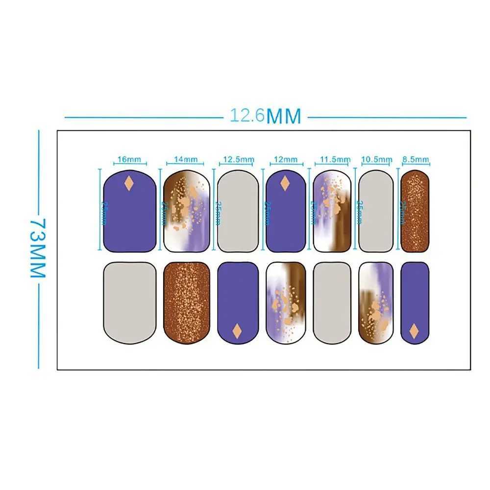 14Strips Gel Nail Stickers Full Cover Floristic Nail Art Stickers Semi Cured Gel Nail Polish Strips DIY Nail Art MakingXJ240814