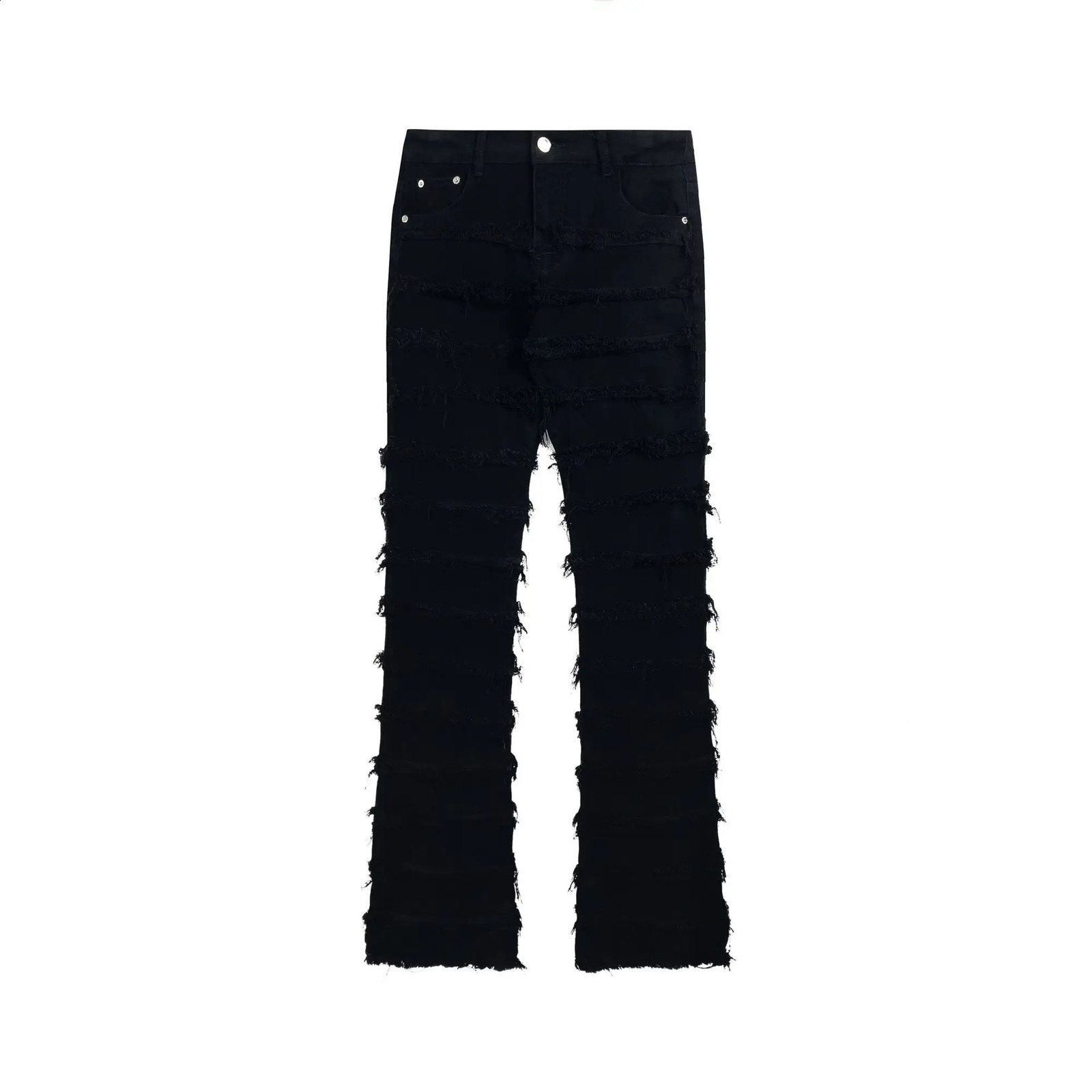 American style black erosion damaged rough high street jeans mens ins hip-hop fashion vintage skinny pants streetwear 240814