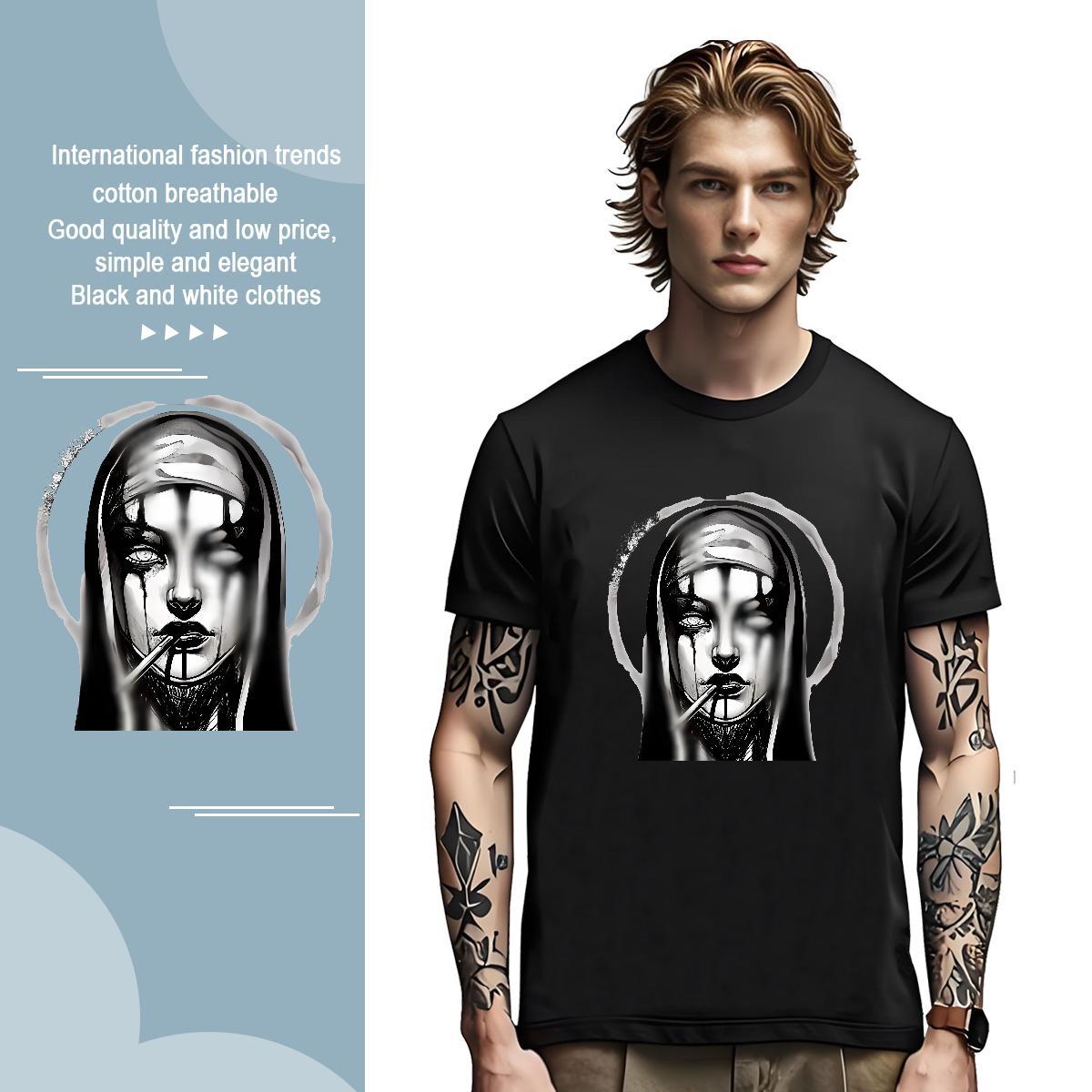Man T Shirts 100% Cotton 230g nun Daily Outfit Crew Neck Breathable DIY Printed Men Clothes T-Shirt Fashion Designer TOP Quality Tshirts
