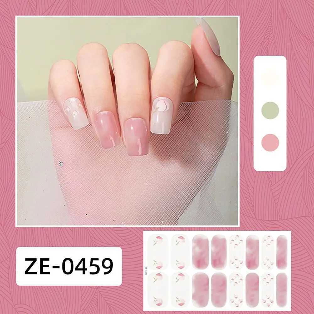 1set 16 Strips Semi Cured Gel Nail Stickers Gradient Colors French Nail Art Gel Nail Polish StripsXJ240814