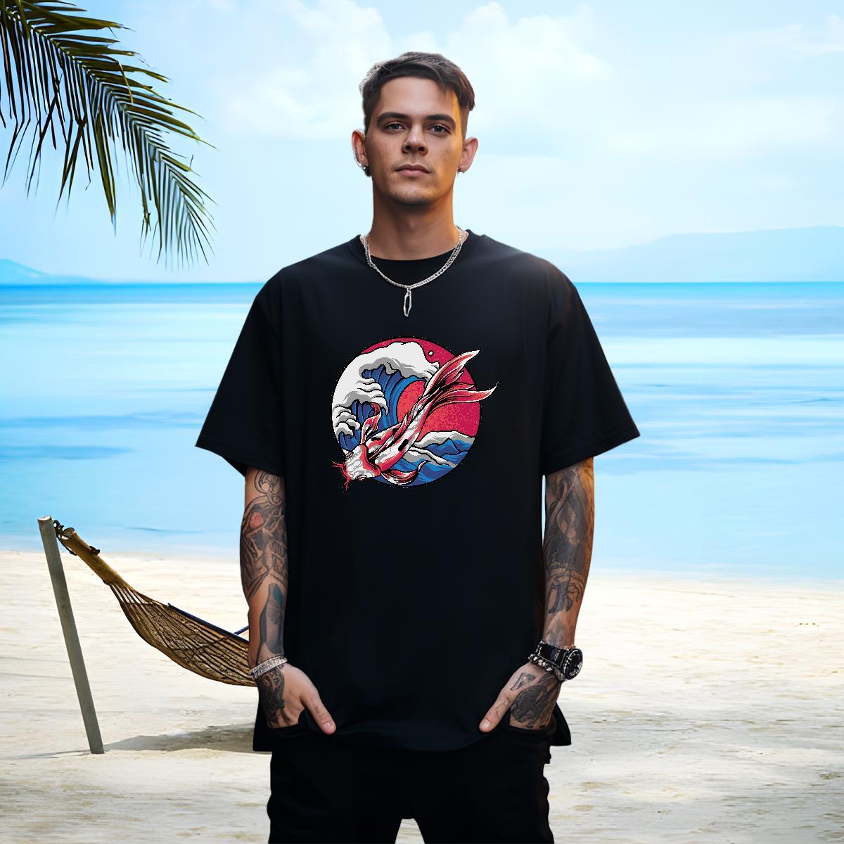 Designer T-Shirts for Men Breathable Short Sleeve Casual White Plus Size 230g Pure Cotton Men Tops Tees Classic Casual Tee Shirt