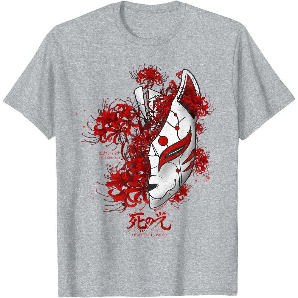 T shirt for Mens Japanese Spider Lily Anime Flower in Soft Grunge Aesthetic T-Shirt Shirts Tshirt Graphic Tee Casual Tops Clothes Short sleeve