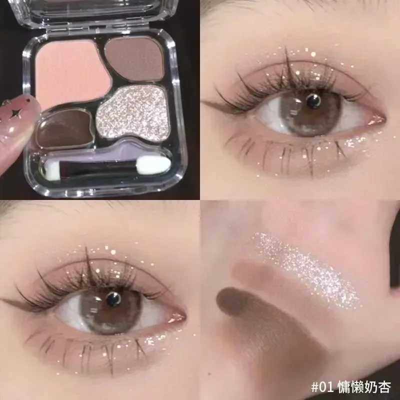 Little Ondine 4Color Eyeshadow Palette Blush Eyeliner Eyeshadow Highlight Contour Palette Eyes Makeup Beauty Y240815