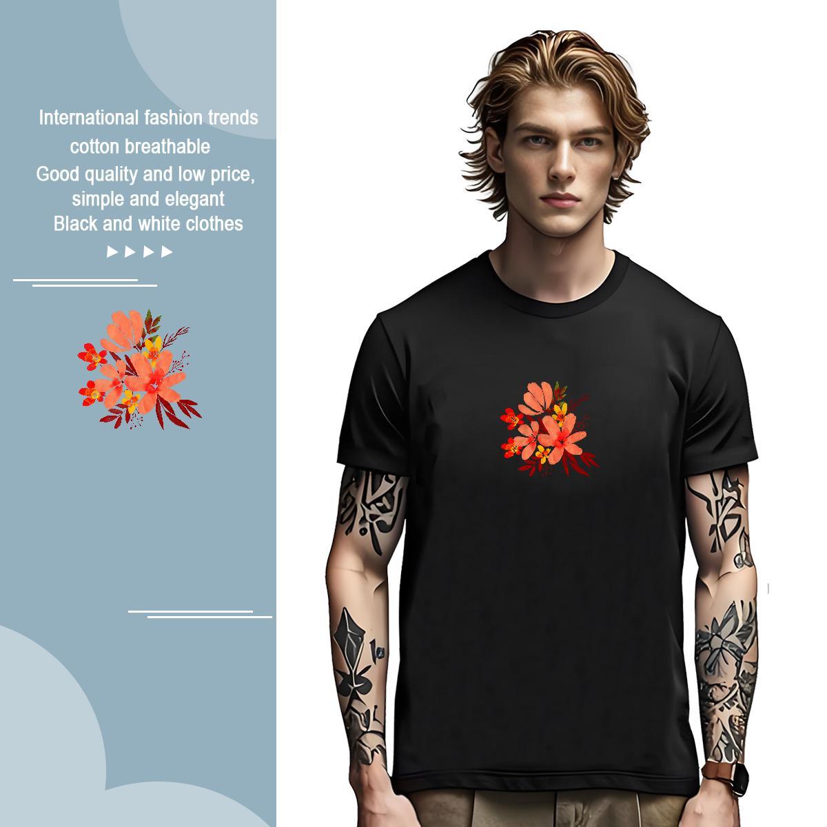 Mens T Shirts 230g 100% Cotton icon Street Breathable Short Sleeve Custom Printed Men Tees Fashion Designer High Quality Tops