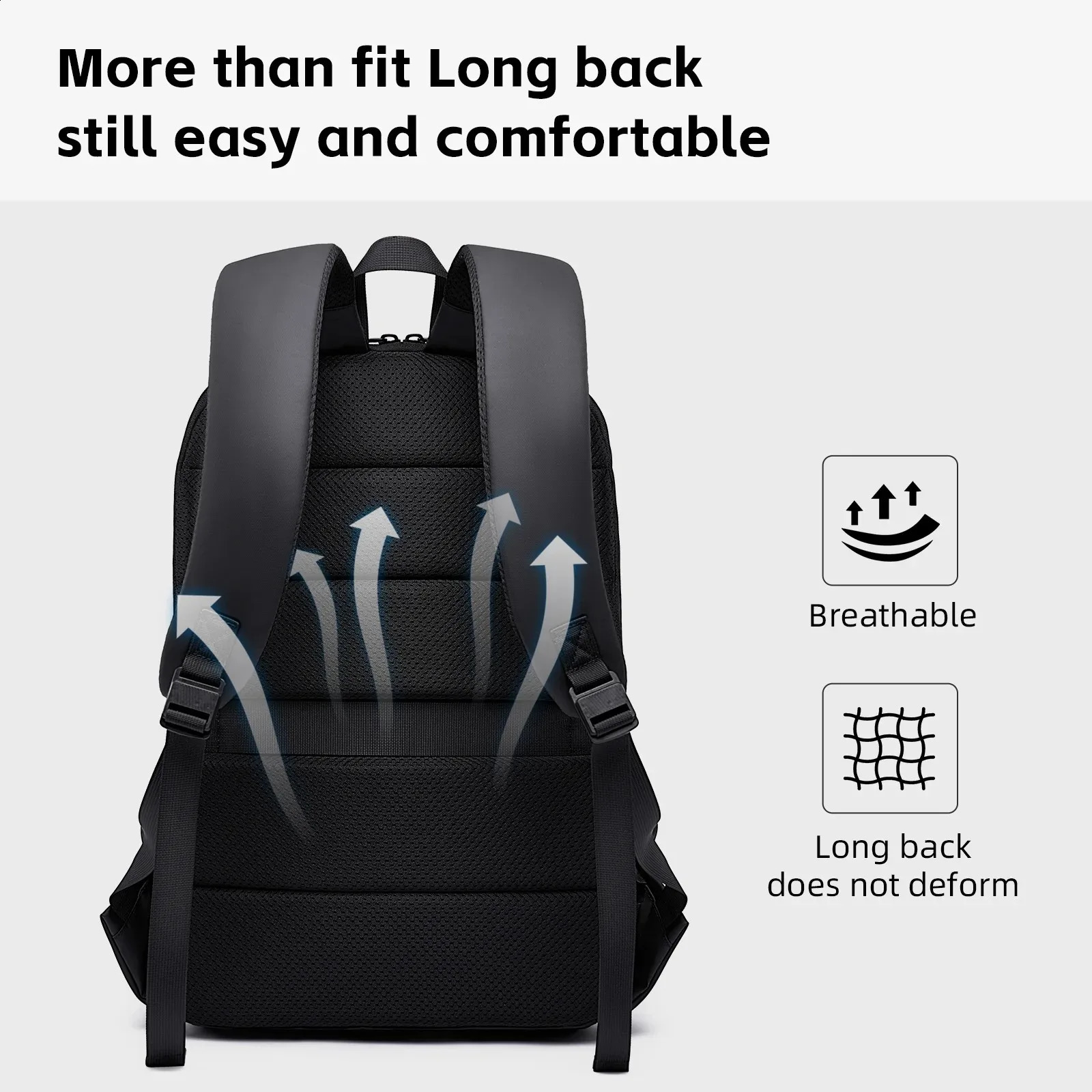 Mens 15.6-inch Laptop Backpack Fashion Leisure Travel Backpack Large Capacity Student Backpack Business Commute Backpack 240813