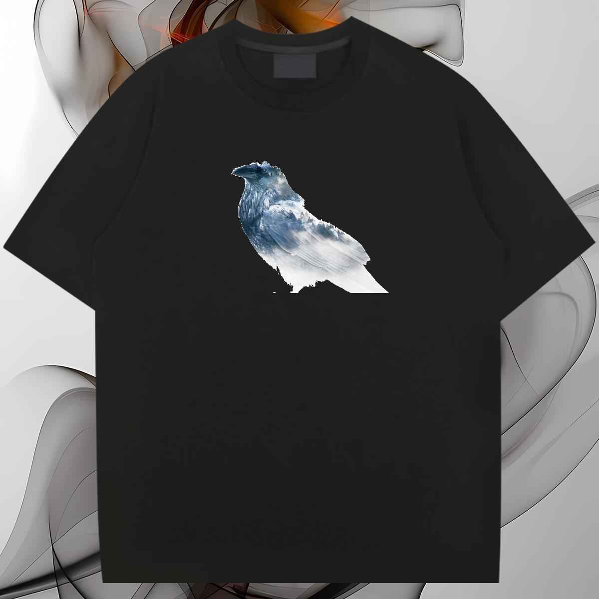 Comfortable Men T Shirts bird Crew Neck Daily Outfit Plus Size Custom 100% Cotton 230g Mens Tshirts 2024 DIY Polos
