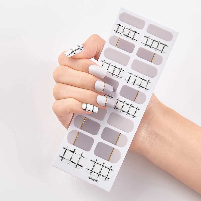 Blue Nail Art Adhesive Full Cover Sticker Manicure Shiny Sequins Nail Polish Strips Wraps Self Adhesive Accessories DecorationsXJ240814