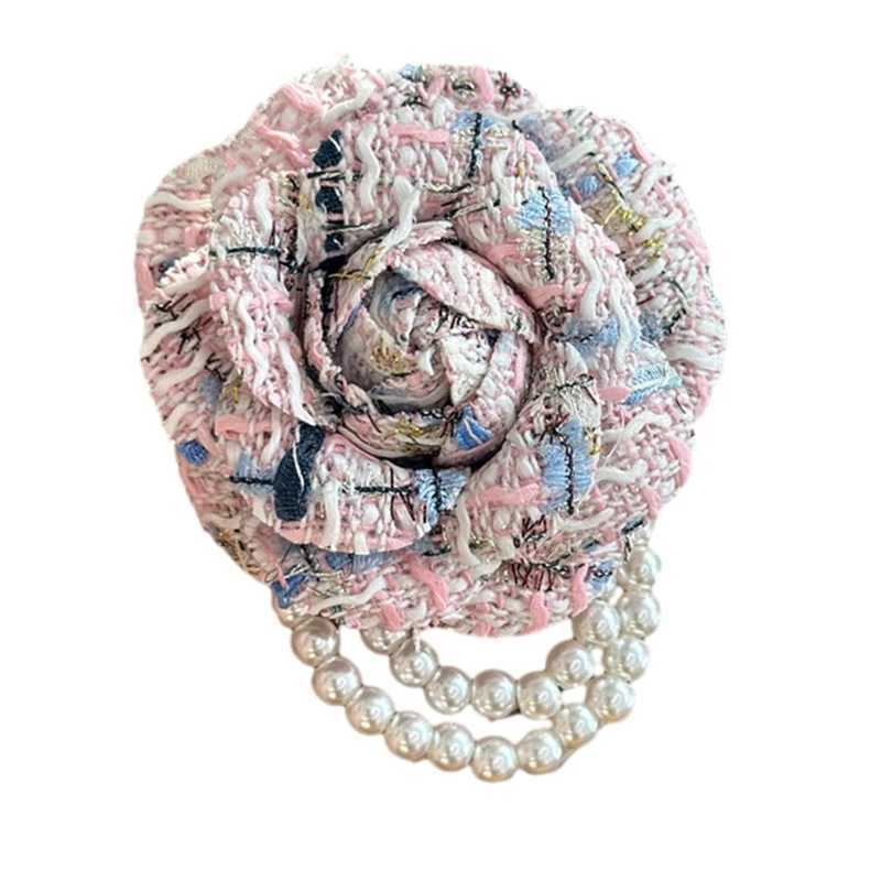 Elegant camellia brooch fashionable flower shaped brooch ethnic lapel brooch holiday gift W240815