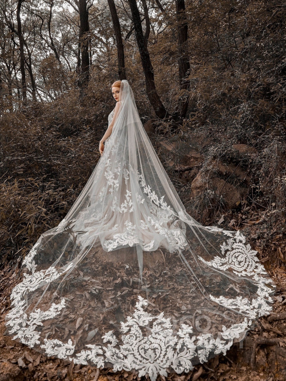Gorgeous Wedding Veil Appliques Two Layer Cathedral Length Veils Applique Edge Custom Made Bridal Accessories High Quality