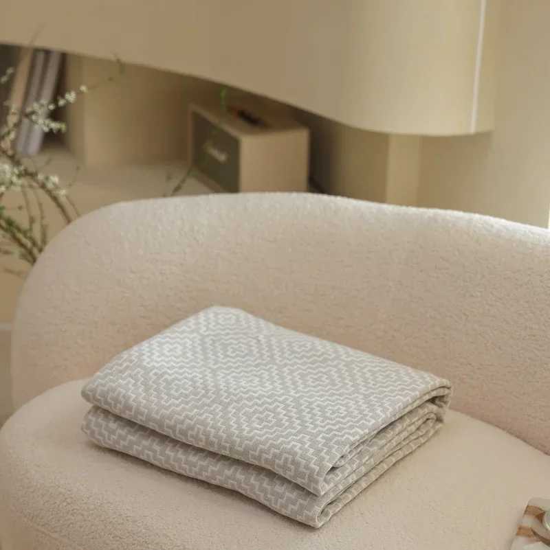 1pc Pure Cotton Blanket Single Size Bedsheet Soft Nap Blanket Home Decor Plaid Sofa Towel 200x230 Bedspread manta Y240815