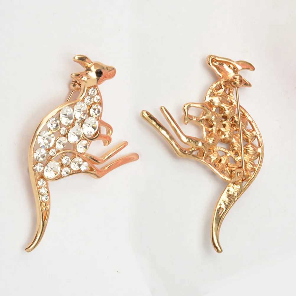 Kangaroo lapel pin jewelry rhinestone brooch alloy brooch accessory silver W240815