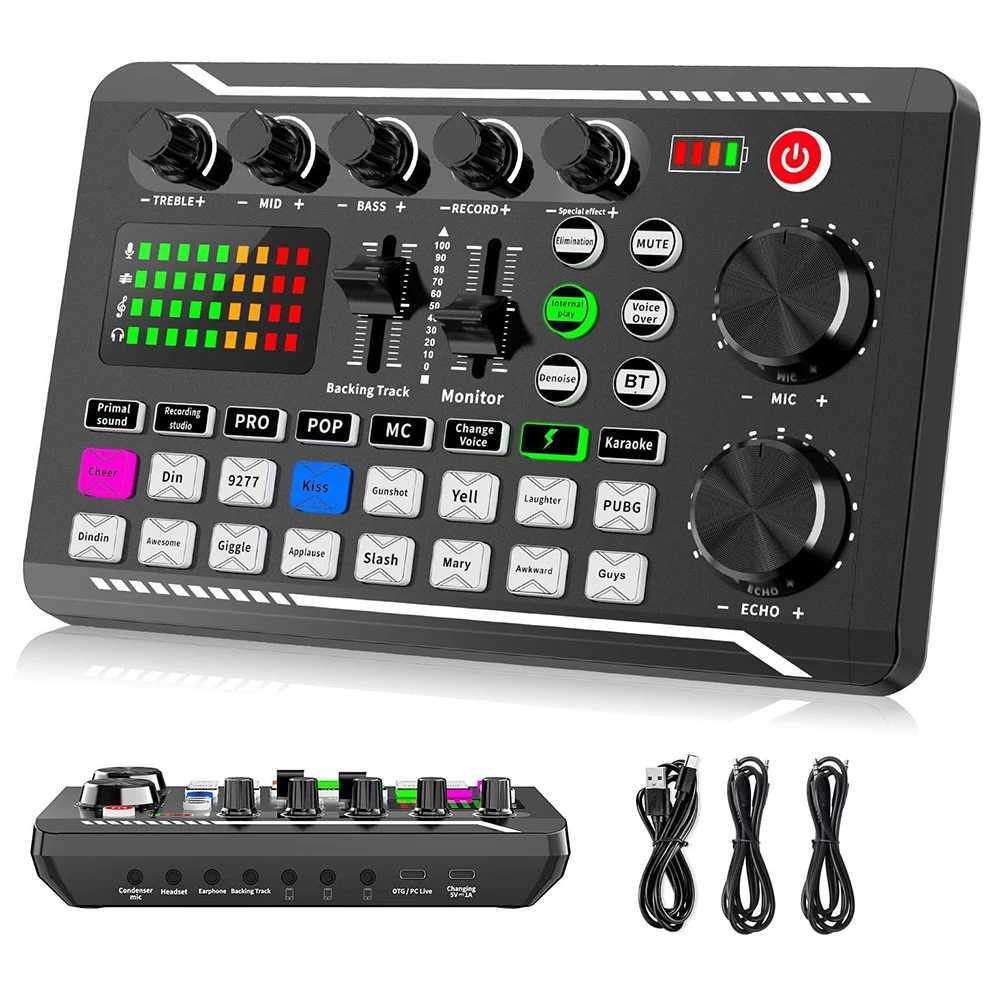 Real time sound card and audio interface with DJ mixing effect and speech converter suitable for streaming/podcasting/gaming B240815