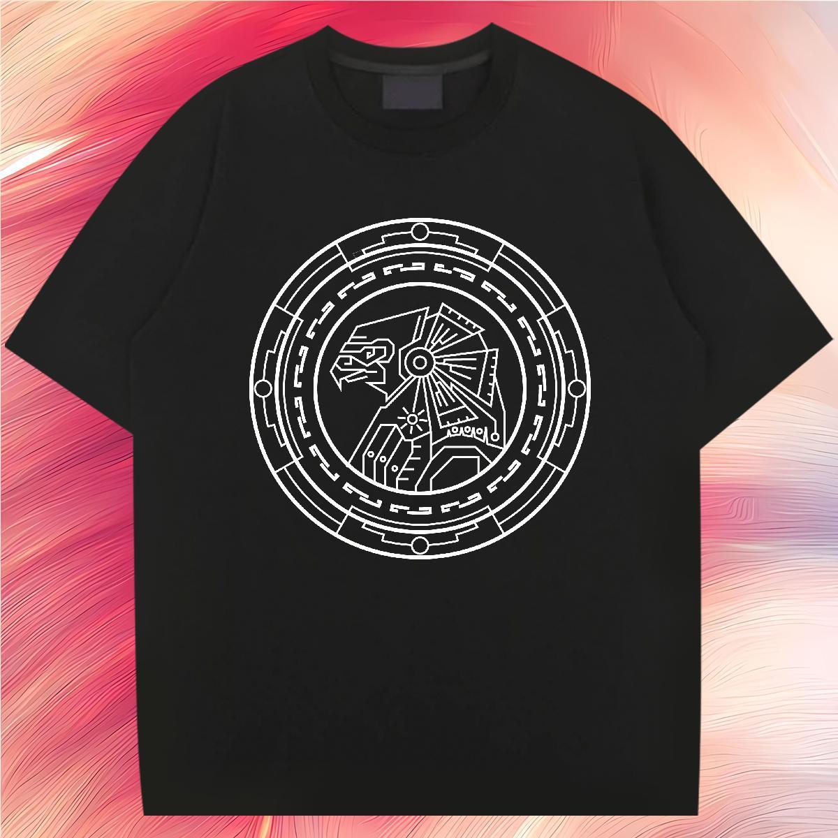 T-Shirts for Men 230g Cotton Geometric line Daily Outfit Pure Cotton DIY Printed Mens Tshirts DIY Customized Loose Fit Clothes