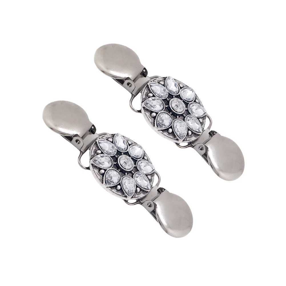2 sweaters clip womens sweater brooch flower shaped cardigan clip womens brooch collar metal shawl W240815