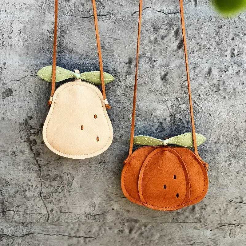 Pumpkin Pear Ladybug Cross shaped Bag Kawaii Baby Handbag Gift Cartoon Cute Childrens Mini Bag W240813