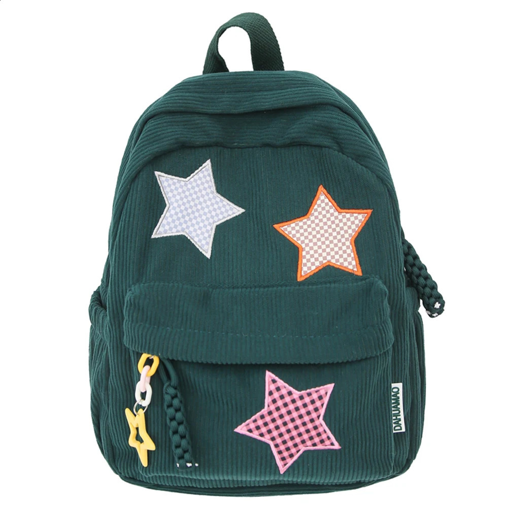 Corduroy Daypack Large Capacity for Women Book Bag Kawaii Knapsack Trendy School Bag for Outdoor Campus Travel 240813