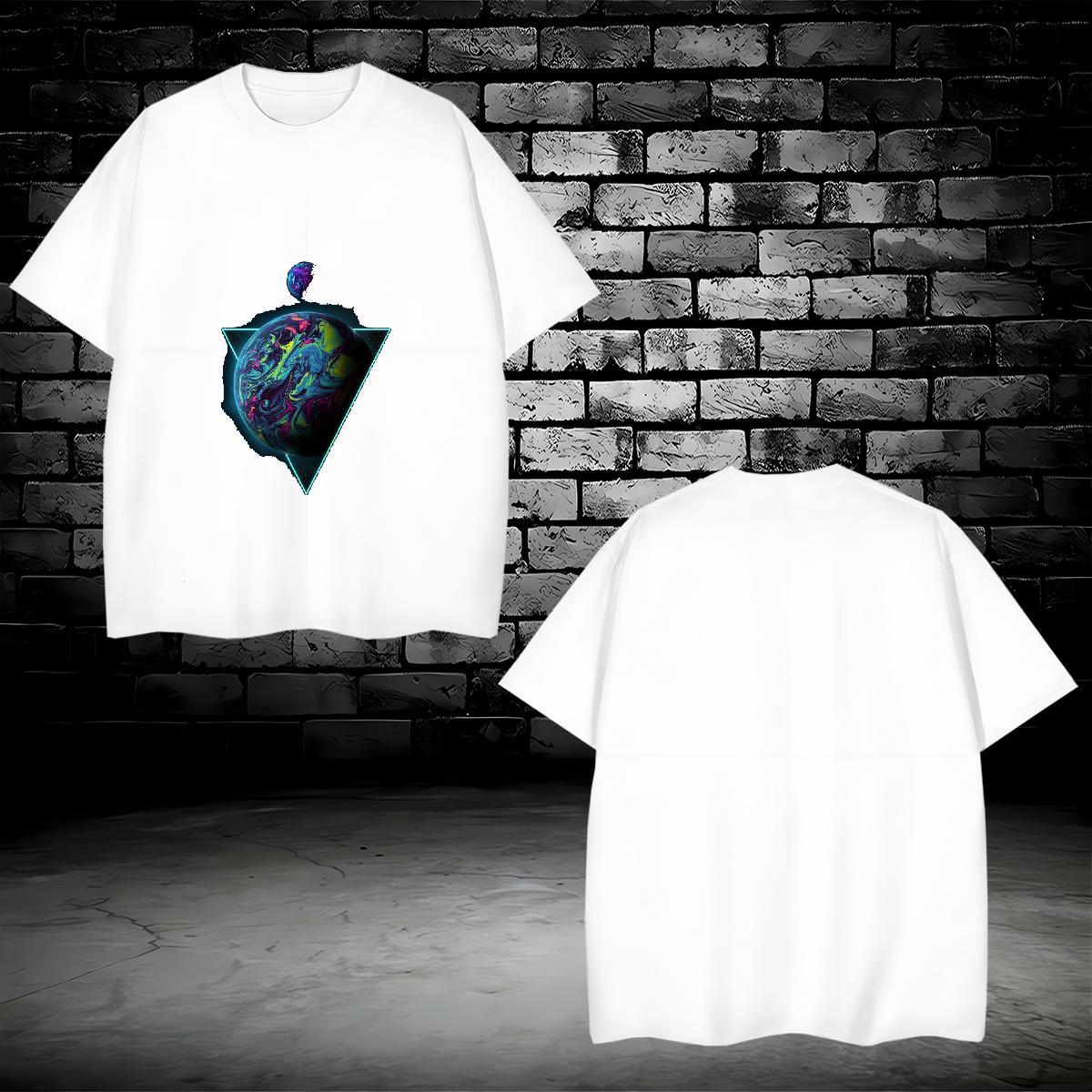 T shirt 230g Pure Cotton universe Hip Hop Street Breathable Short Sleeve Custom Anime Couples T Shirts Factory Direct Loose Polos