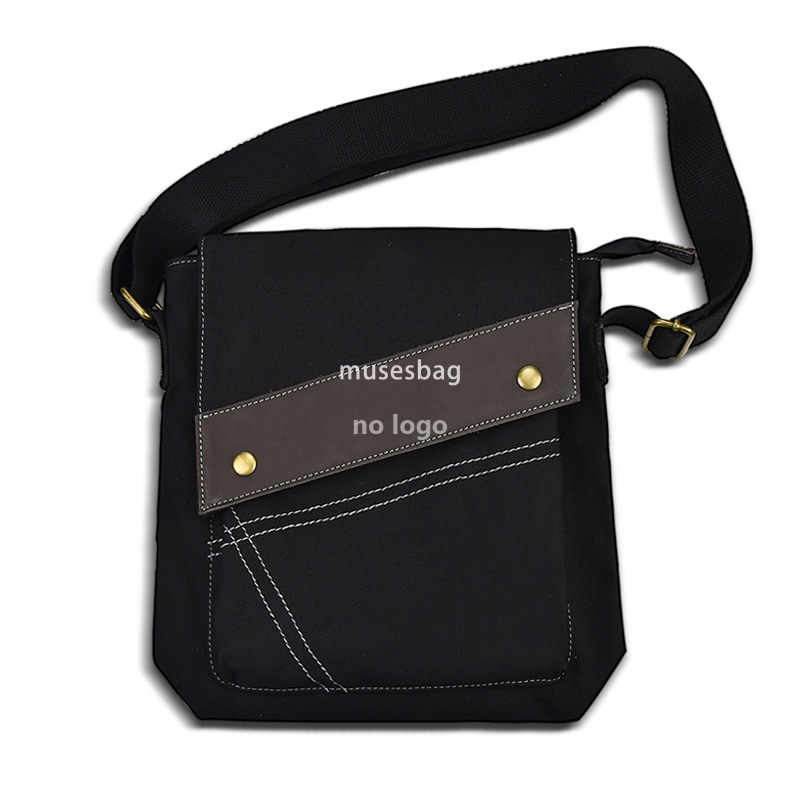 Vintage single shoulder crossbody canvas bag casual clamshell bag Fashion trend commuter bag all matching texture bag