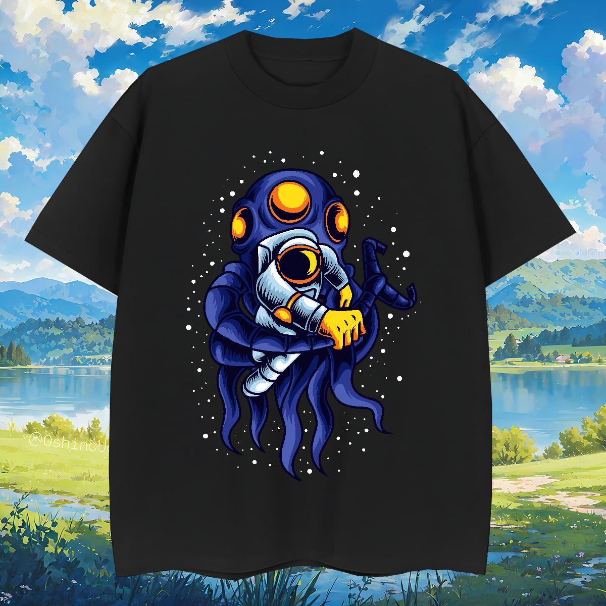 T-Shirts for Men 230g Cotton universe High Street Hip Hop Crew Neck Black White Men Clothes T-Shirt Designer Fashion Soft Clothings